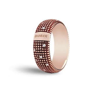 Pink gold and diamonds ring